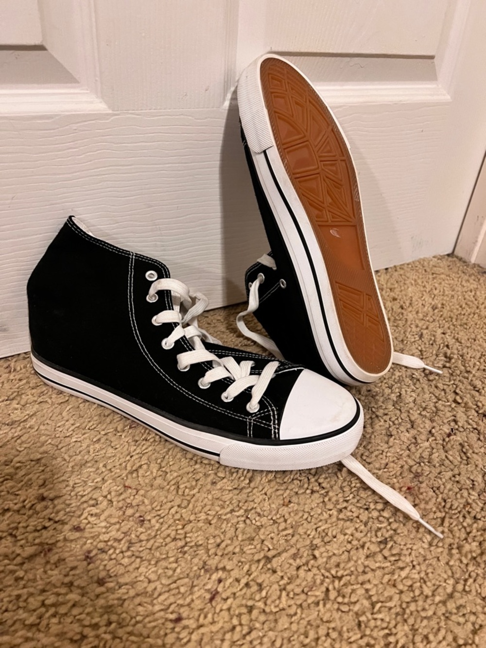 Classic Black Canvas High-Top Sneakers for Women